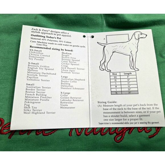 Zack & Zoey Dog Sweater Pullover XL Dear Santa Define Naughty NWT - Picture 6 of 8